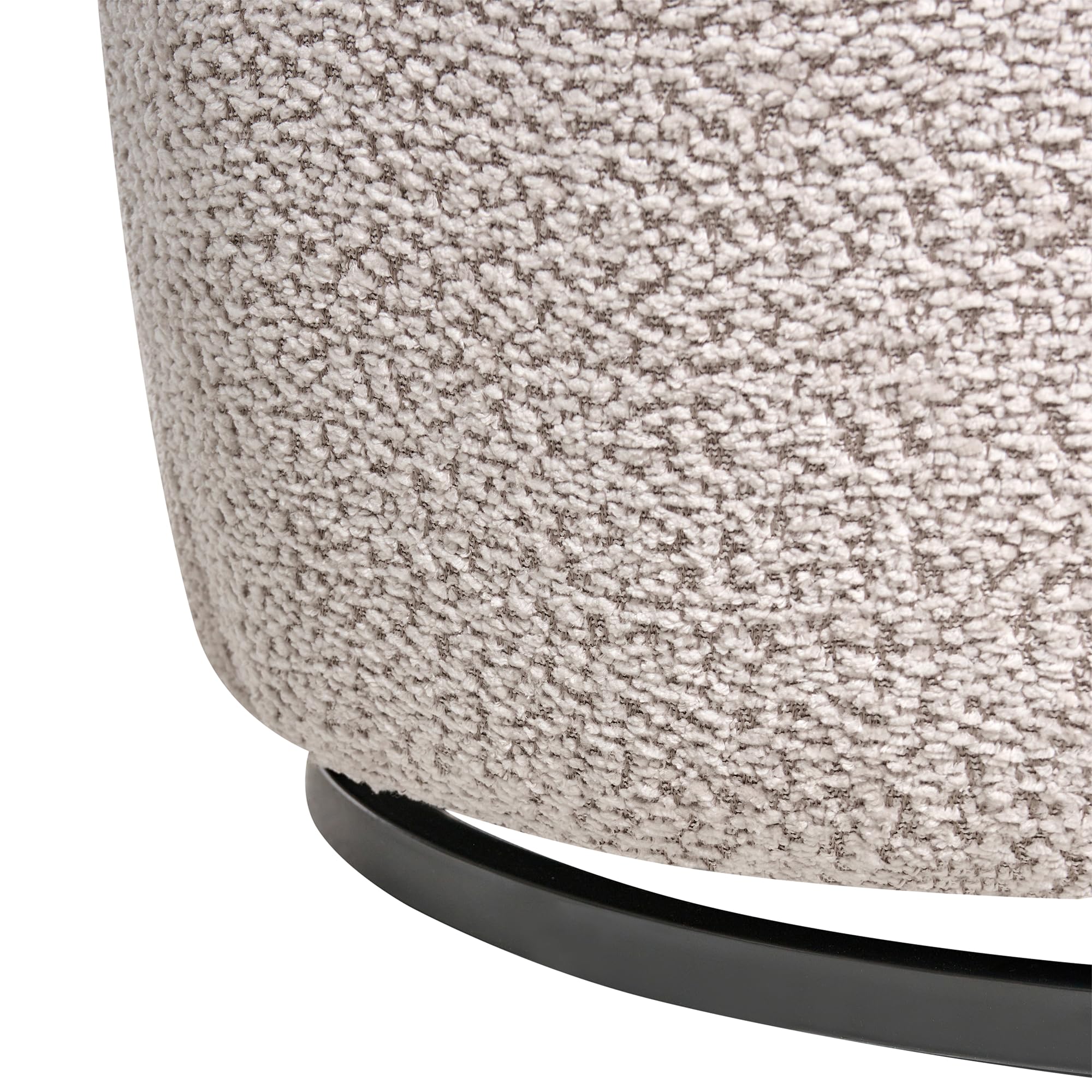 Beliani Sillón Giratorio Moderno con tapizado de Chenilla reposabrazos y Asiento Ancho salón Beige Kuolpa