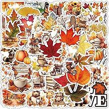 100 Pieces Scrapbooking Autumn Stickers Vintage Aesthetic Stickers Autumn Leaves Forest Animals Autumn Stickers for Scrapbooking Accessories Diary Calendar Greeting Card Album DIY