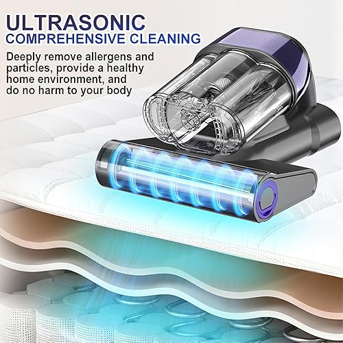 Miniatura 5 de Potente aspiradora de cama, aspiradora de mano de 5 ciclones con succión de 14 kPa, sensor inteligente de ajuste automático, inalámbrico para