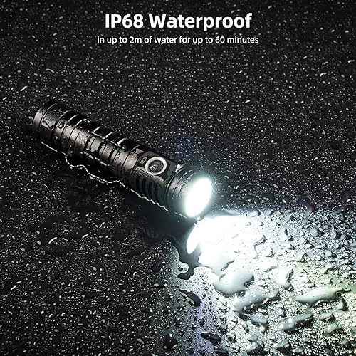 Miniatura 6 de WUBEN Linternas C2 USB C recargables, 2000 lúmenes altos linternas tácticas con 7 modos de luz flash, linterna LED de bolsillo con IP68 impermeable