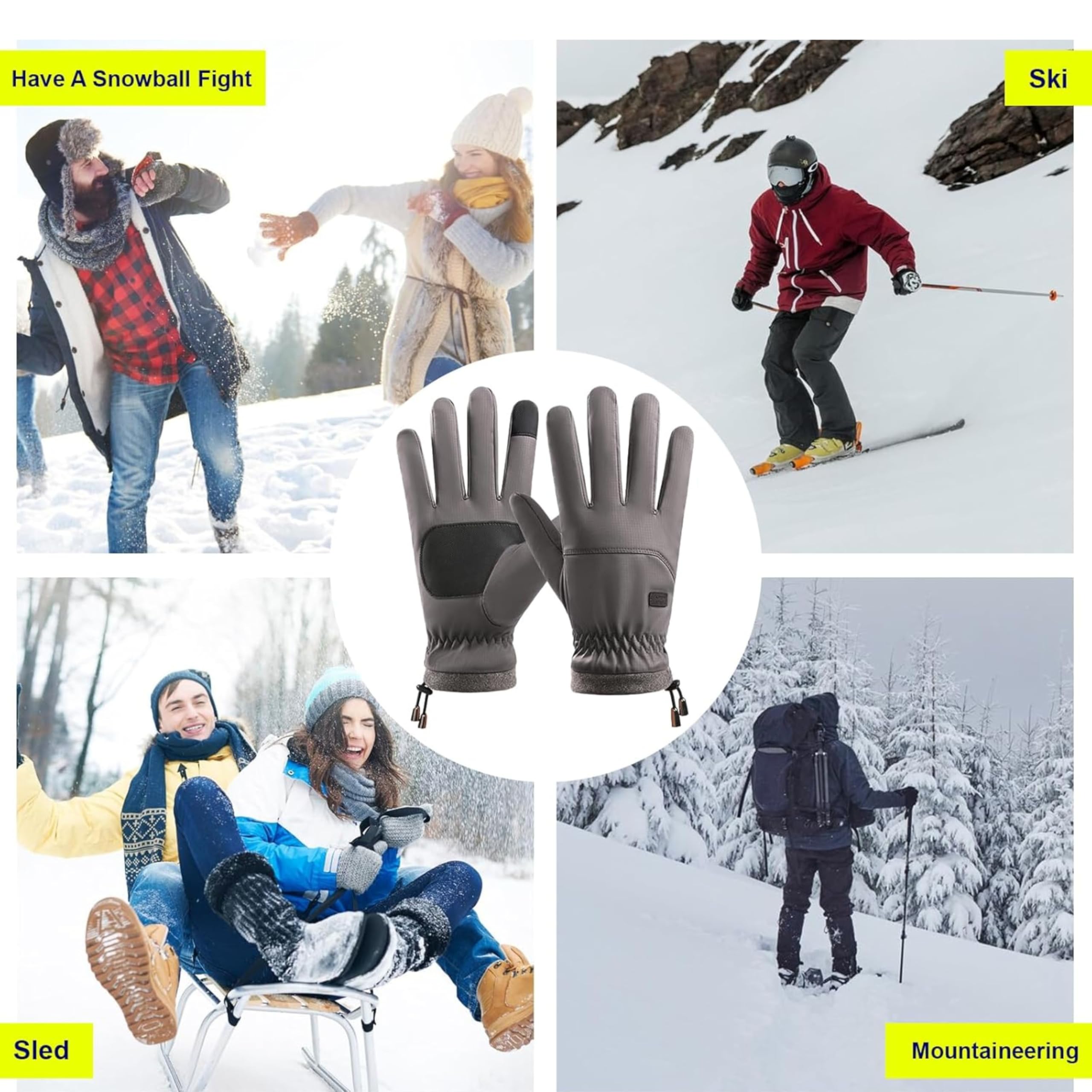 Tomorrow Fashion Winter Gloves for Men and Women, Touchscreen Winter Gloves, Thermal Gloves, Anti-Slip Palm Design for Outdoor Grip, Hiking Gloves Winter, Cold Weather Gloves 4