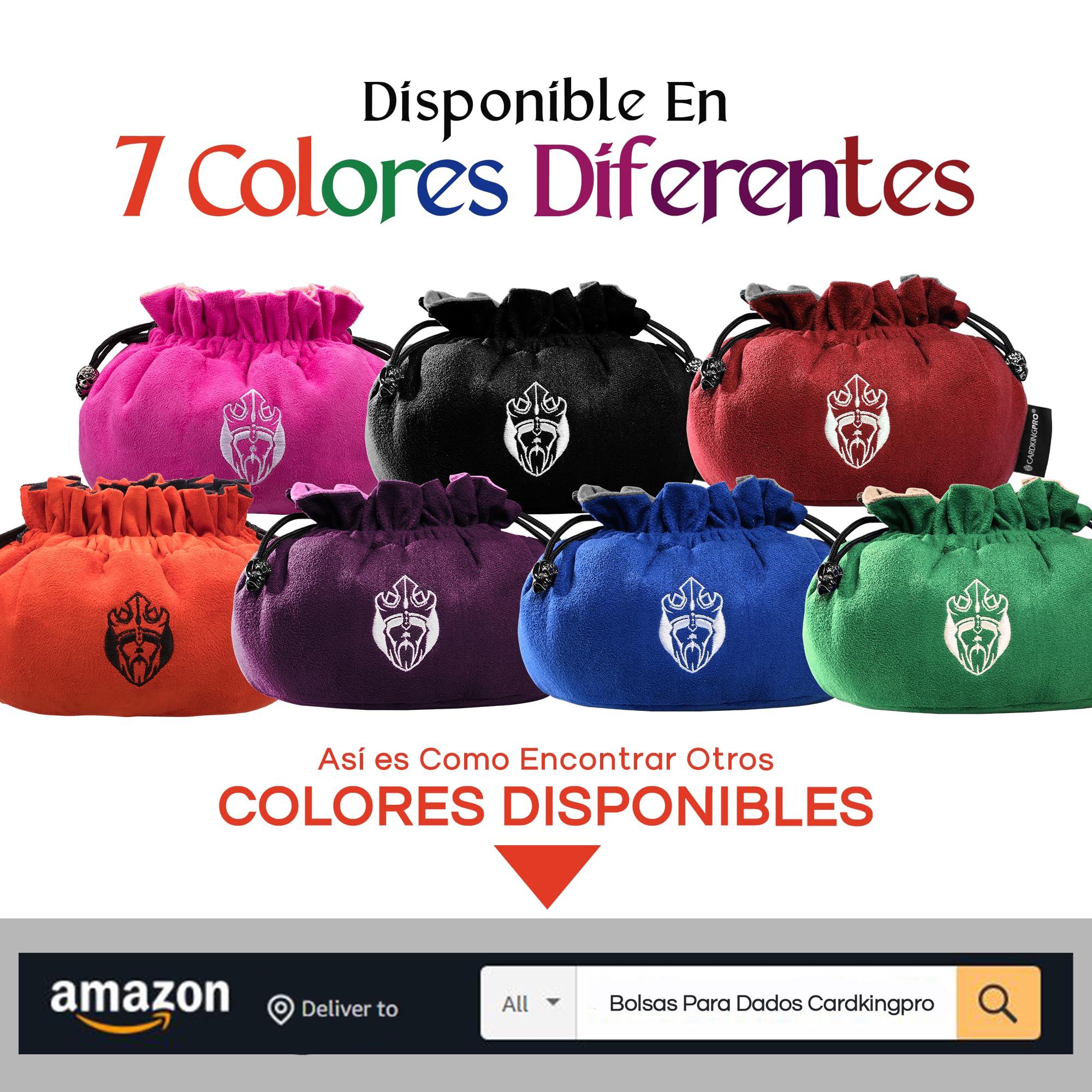 CardKingPro - Bolsas de Dados Inmensas con Bolsillos - Negro - Capacidad para 150+ Dados - Gran Organizador para Coleccionistas de Dados, Dungeons and Dragons [Diseño Patentado]