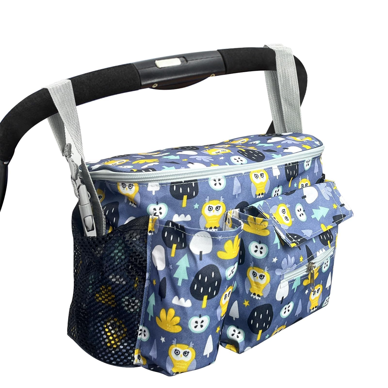 NALACAL Universal Stroller Organizer, with Cup Holder, Hanging Hooks, Phone Bag, Shoulder Strap, Unique Stroller Bag Caddy Organizer Accessories Fits for Uppababy, Britax, Baby Jogger, Strollers