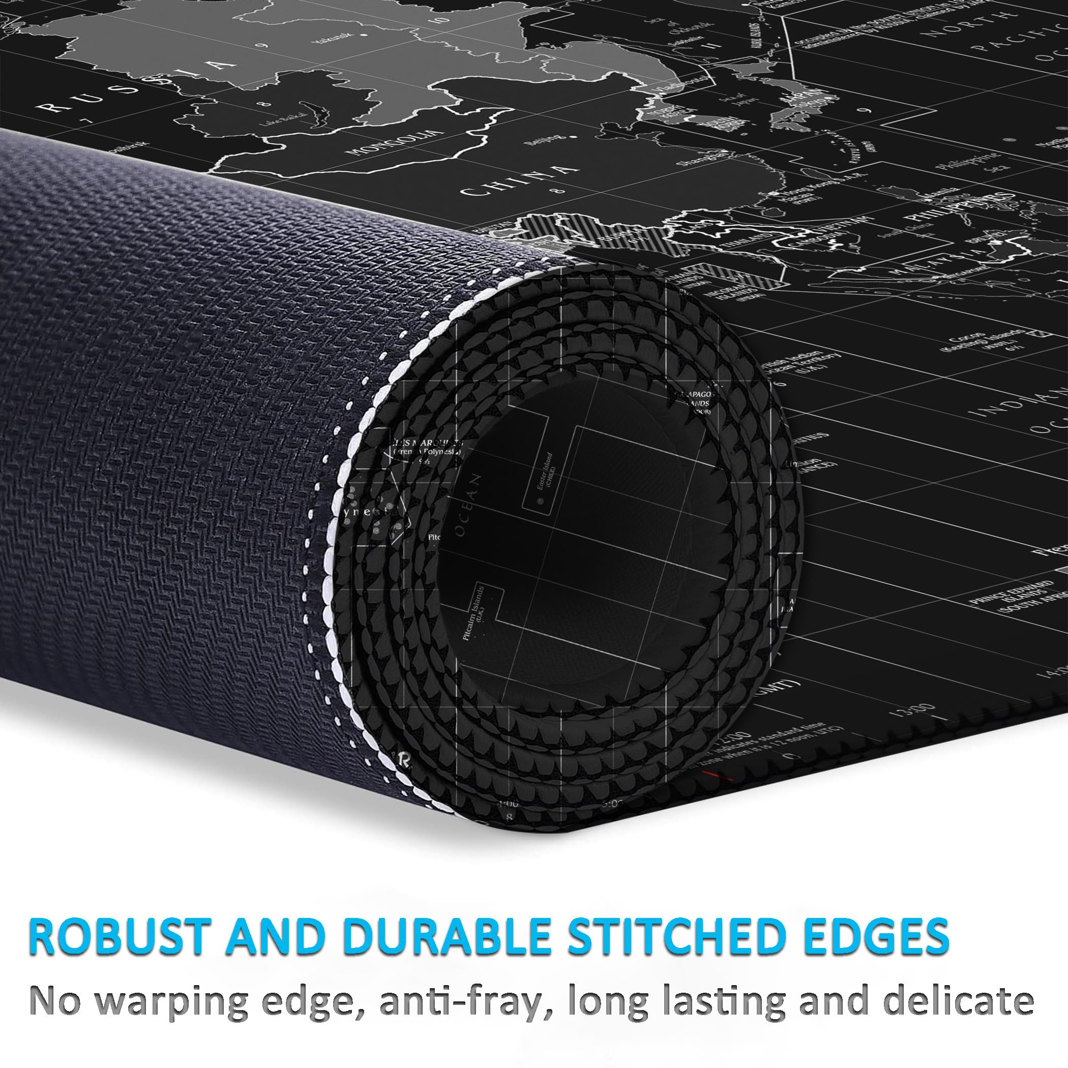 LL-COEUR XXL Gaming Alfombrilla de Ratón Computer Escritorio Mapa del Mundo Mouse Pad (1200 x 500 x 2 mm)