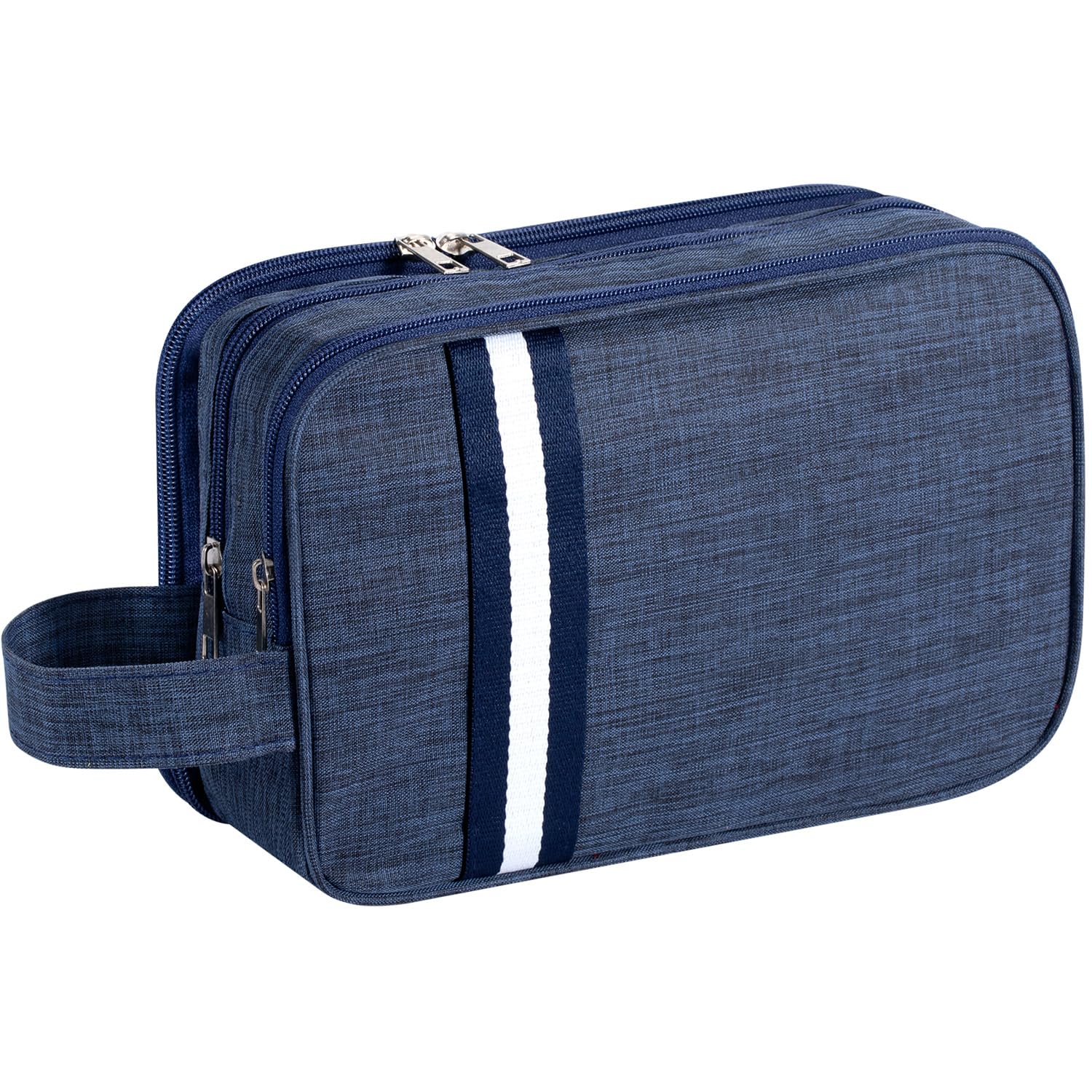 Burmirox Neceser para hombre y mujer, bolsa de baño, accesorios de viaje, bolsa de maquillaje, cosméticos organizadores, azul marino, Sencillo