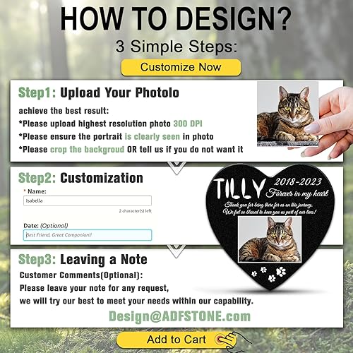 Miniatura 6 de Piedras conmemorativas para mascotas en forma de corazón de 10 pulgadas, regalos personalizados de recuerdo de perros, placa de duelo personalizada