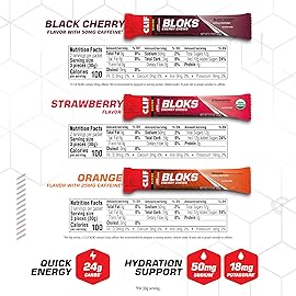 CLIF BLOKS - Energy Chews - Variety Pack - Non-GMO - Plant Based - Fast Fuel for Cycling and Running - Quick Carbohydrates and Electrolytes - 2.12 oz. Packets (12 Count)