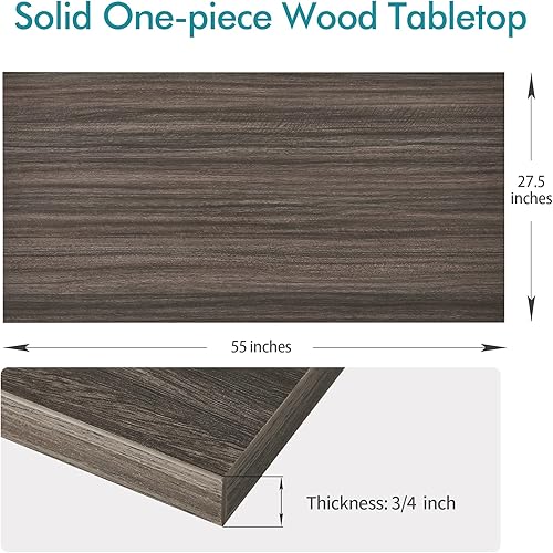 Miniatura 205 de Kaboon Mesa universal de 45.67 x 23.62 pulgadas, escritorio sólido de una pieza, encimera de melamina reversible, escritorios dobles, escritorio en