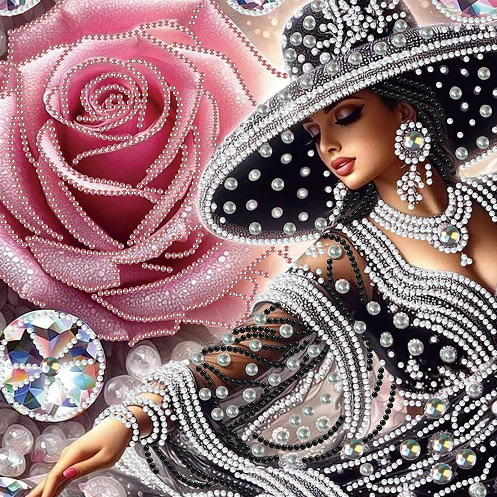 Diamond Art Painting Kits for Adults,5D Special Shape Diamond Painting Kits, Crystal Rhinestones Diamond Dots and Crafts Adults for Home Decor(Lady) 11.81x11.81inch โ image 1
