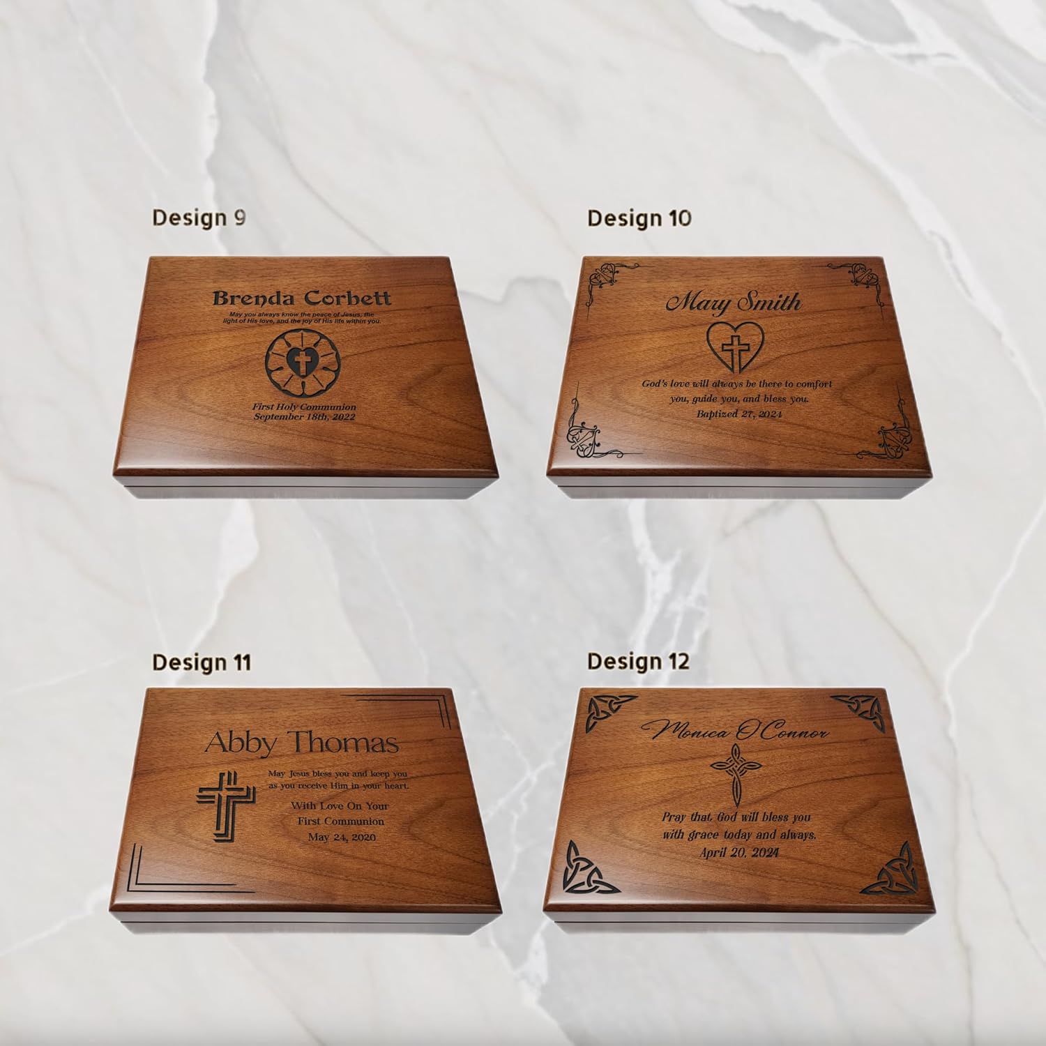 Engraved Confirmation Wooden Box, Compasses with Scripture for First Communion Keepsake Box, Baptism Gift for Godchild, Bible Verse Gift