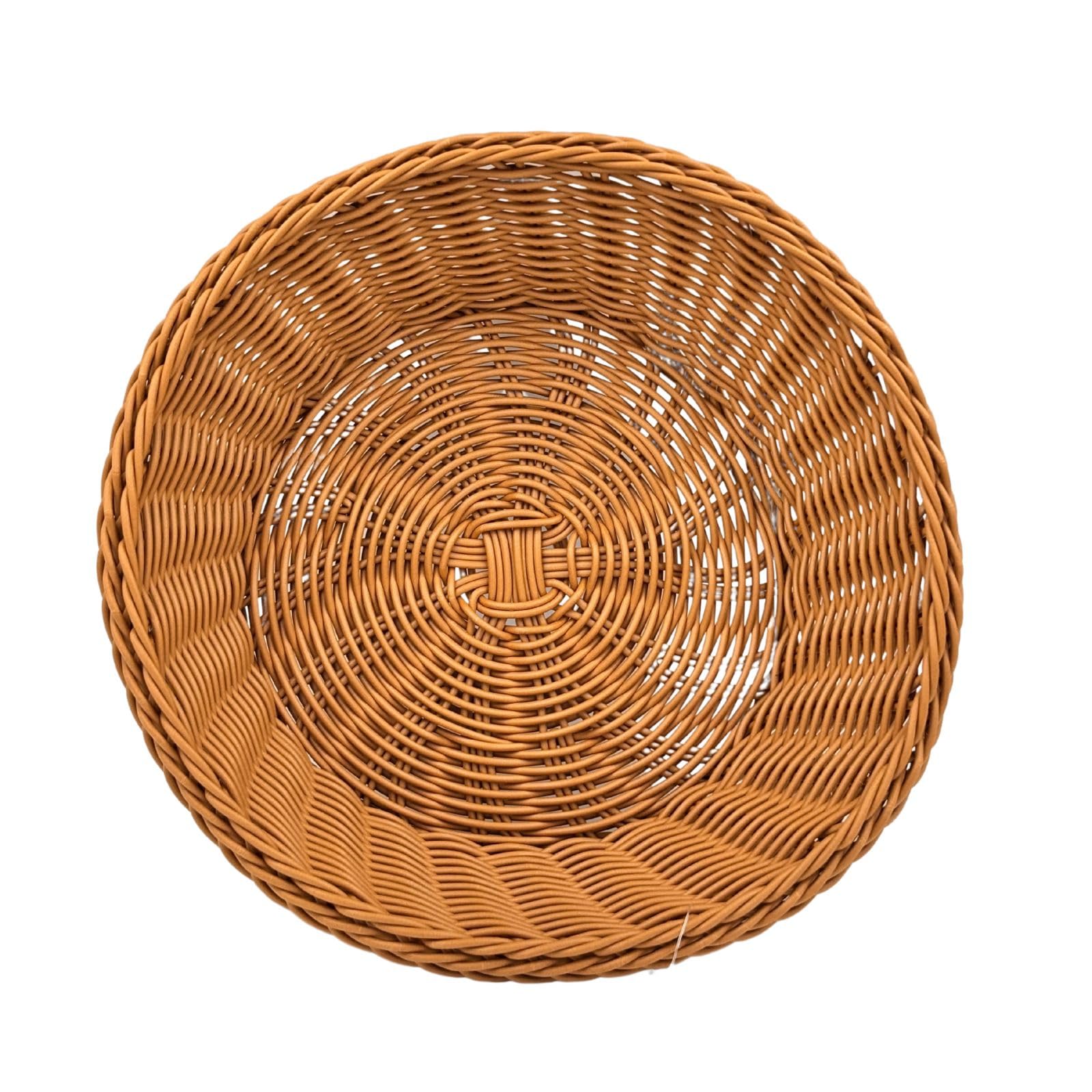 GURUBHAI EQUIPMENTS Round Roti Basket Set of 6 |Bread Basket |Woven Plastic Serving Baskets for Snacks, Chapati, Bakery Items & More | Durable & Easy-to-Clean for Home, Café & Restaurant Use, Brown 2