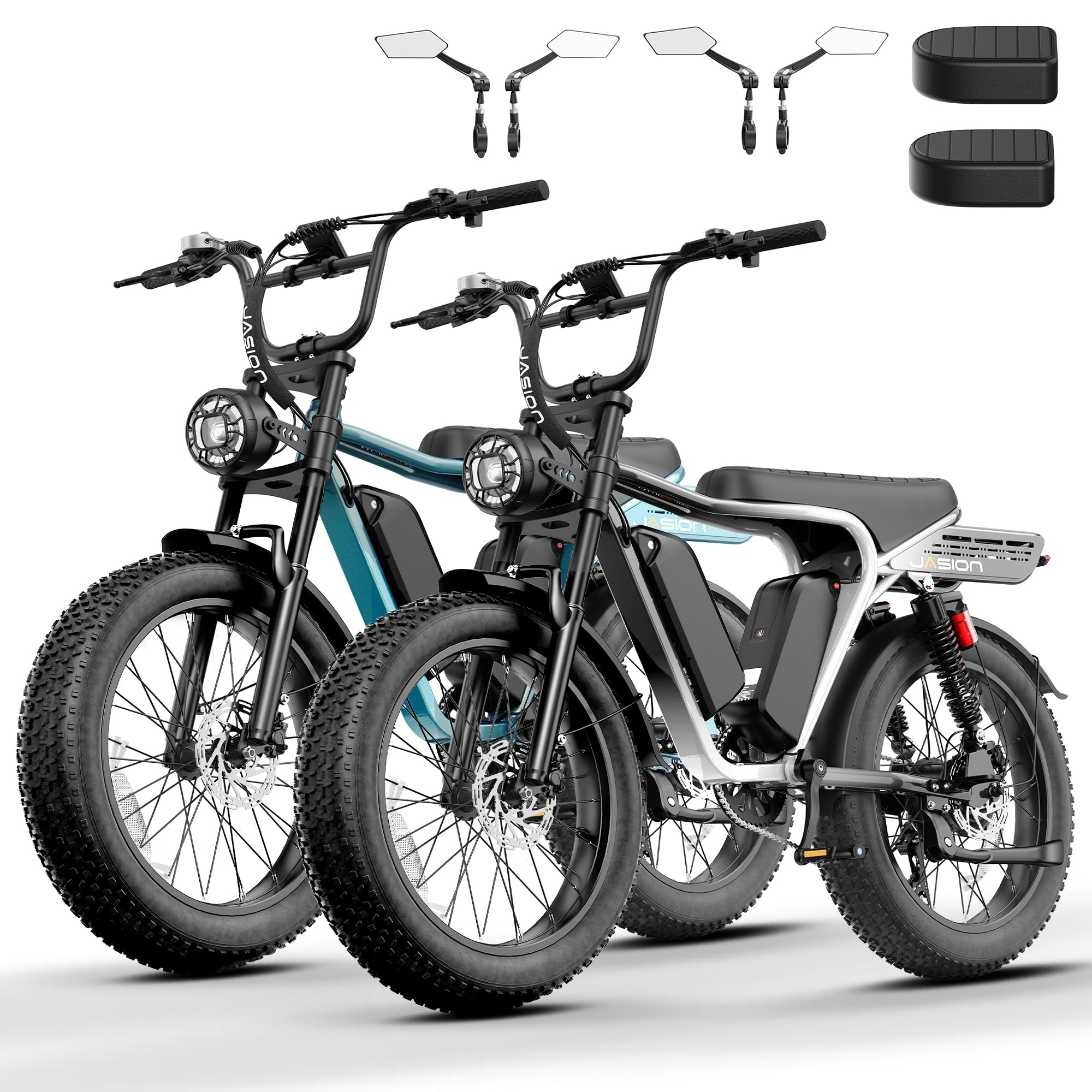Jasion RetroVolt Max Electric Bike, Dual Battery, 150-Mile Range, Fat Tire