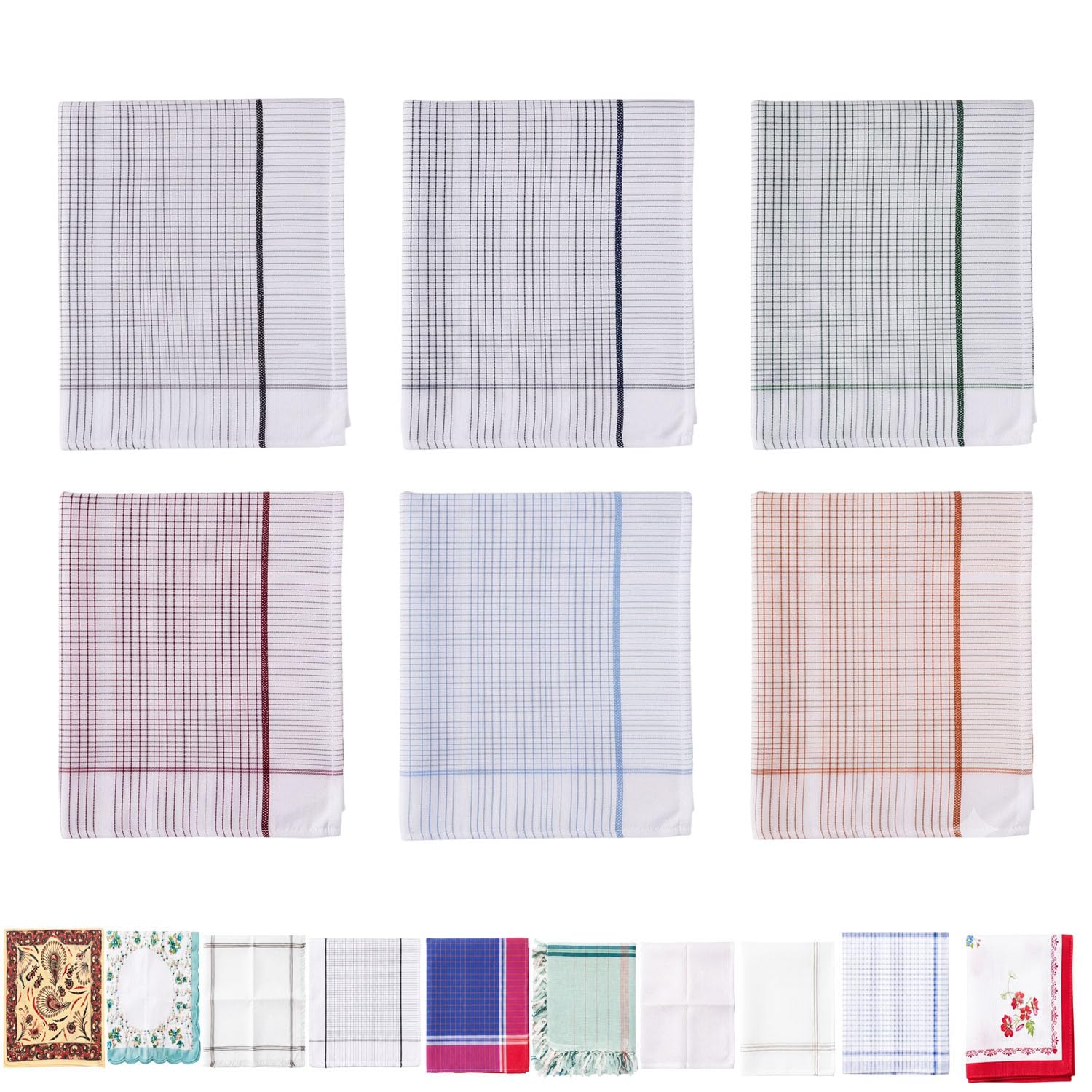 tavasya 100% Cotton Handkerchiefs | Soft & Absorbent Everyday Pocket Hankies-picture-21