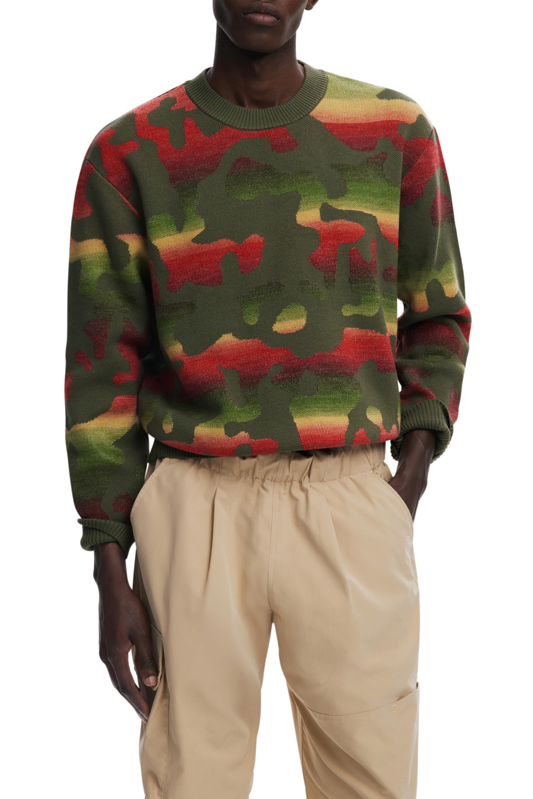 Desigual MAN TOP 1 Color, 4092 KAKI, L