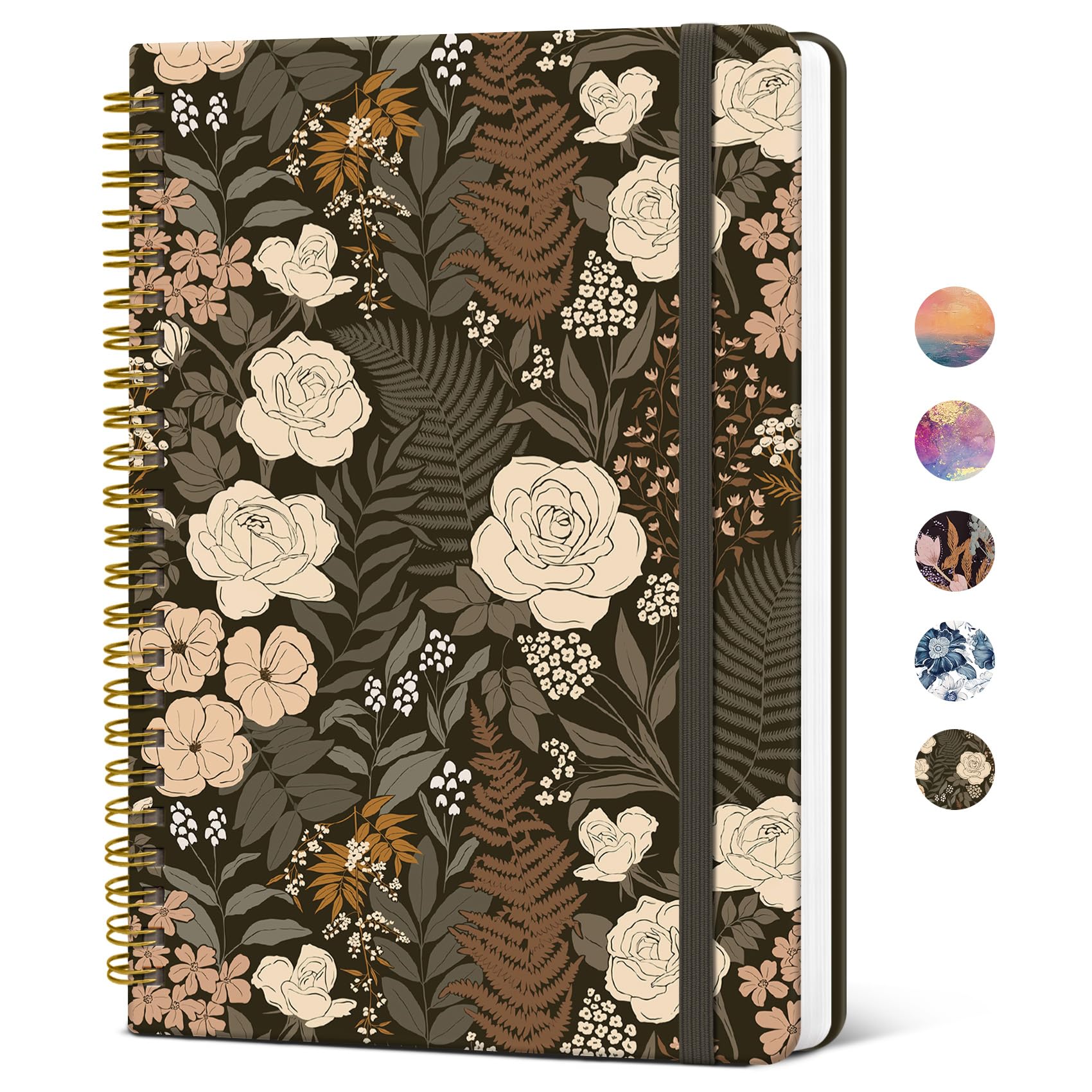 ZOTIA Lined Spiral Journal Notebook for Women, A5 College Ruled Journals for Writing, Hardcover Notebooks for Work, Note taking and Office School