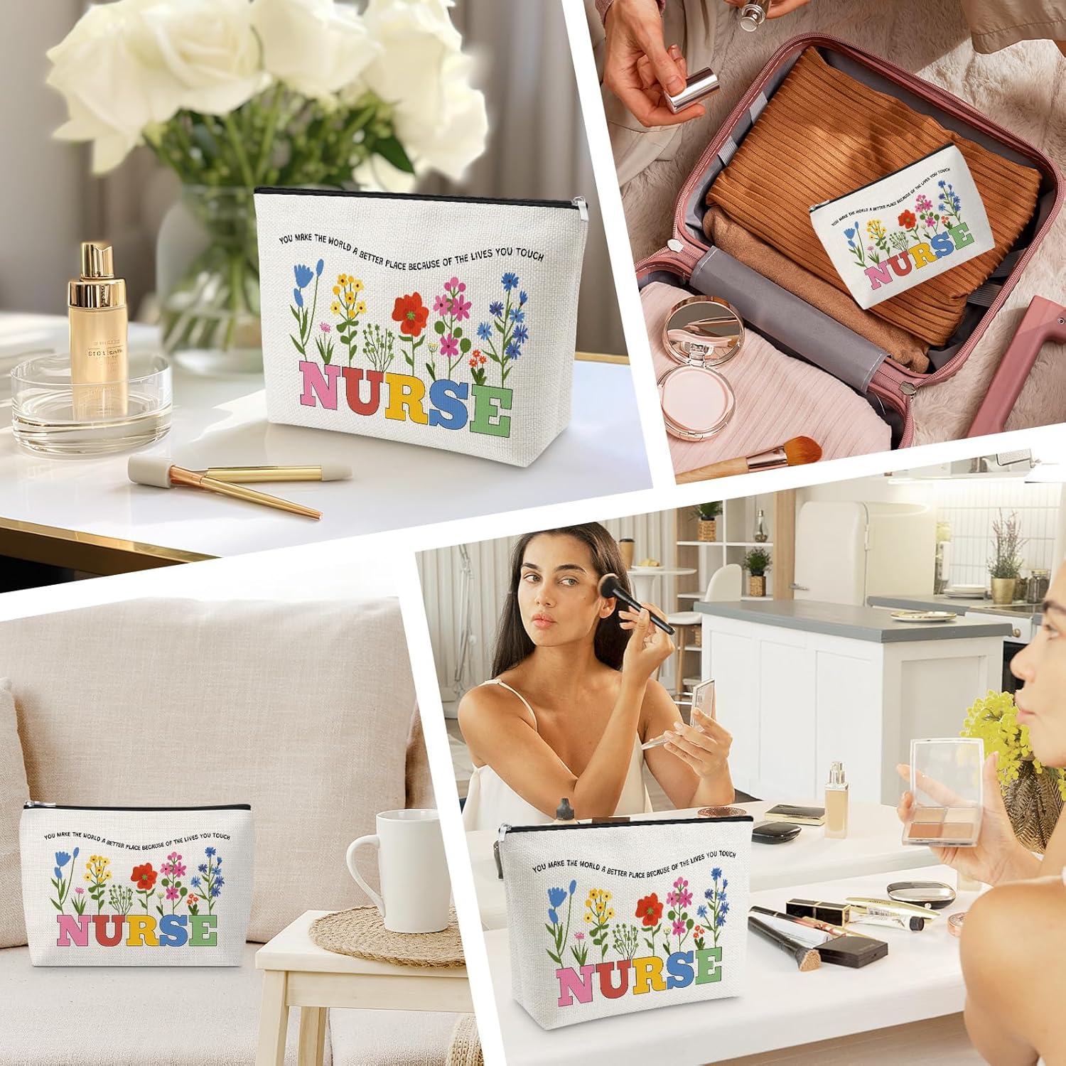 Nurses Week Thank You Gifts for Women Makeup Bag Graduation Gift for Female Nursing Student Appreciation Nurse Gifts Christmas Birthday Present for Nurses friend Nurse Accessories Zipper Travel Pouch - Image 7