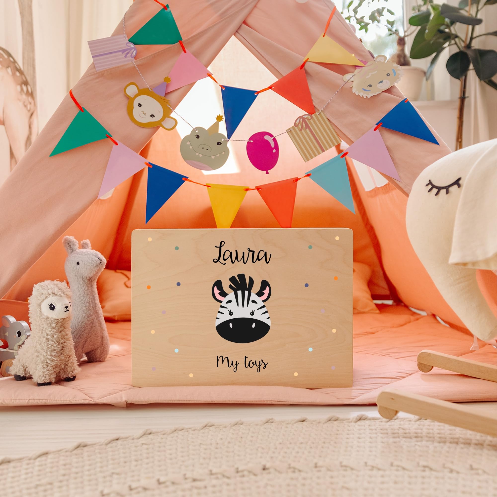 Creative Deco Scatola Ricordo Bambini Personalizzata, Zebra