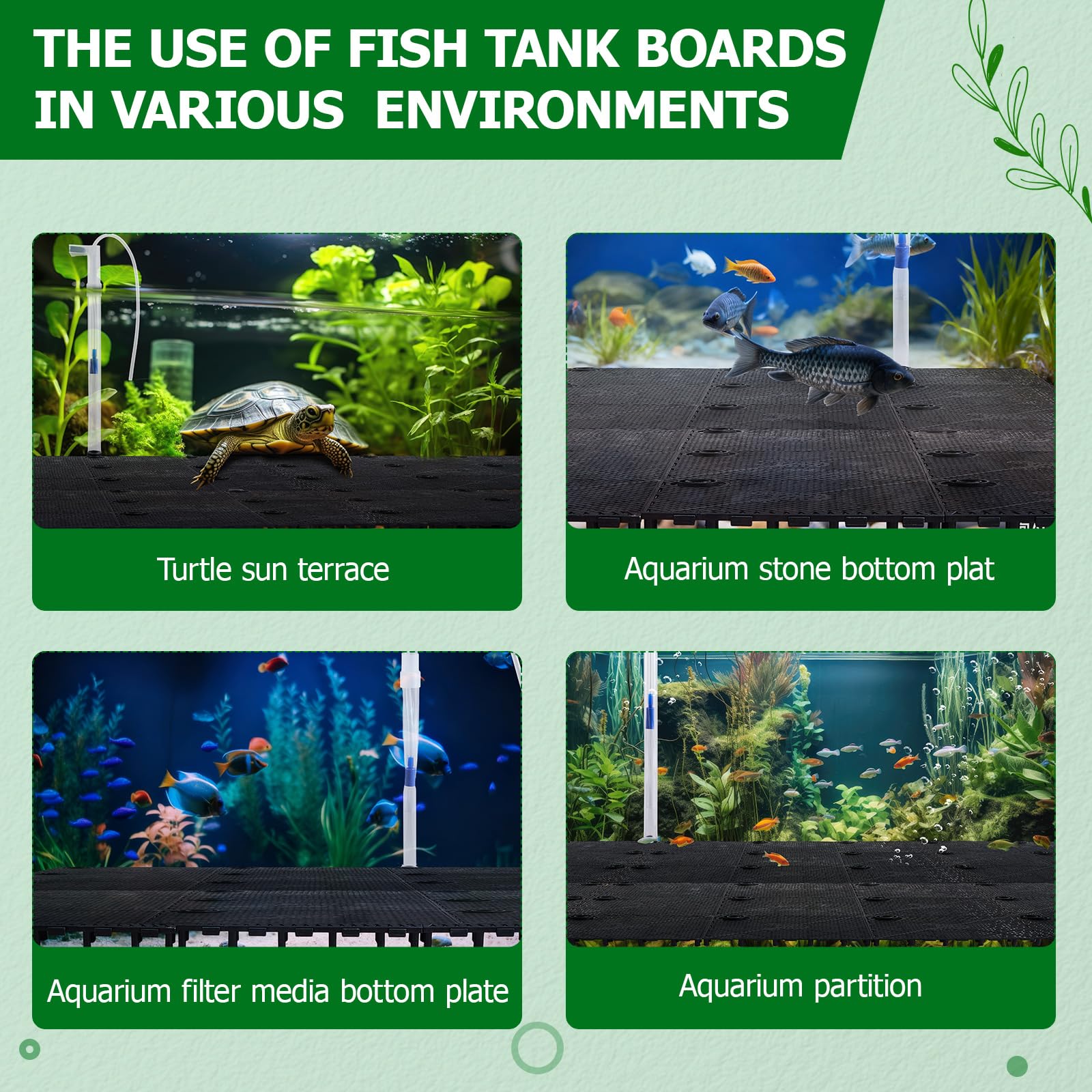 Sieral Filtro de grava para tanques de 40 a 55 galones, 16 placas de 5.7 x 5.7 pulgadas, sistema de grava para agua limpia, con 4 tubos de elevación y 1 filtro de algodón, para agua dulce y agua