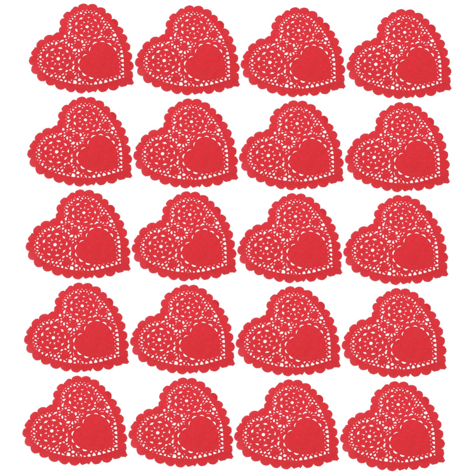 PRETYZOOM 100Pcs Valentine Themed Heart Shaped Decorative Cake Oil Blotting Pads for Cakes Desserts and Table Decoration