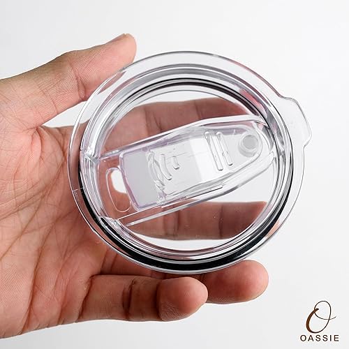 Miniatura 3 de OASSIE Tapa de repuesto para vaso de 20 onzas, tapas elásticas de silicona para vaso de vidrio con tapa y popote, taza de café aislada, tazas con