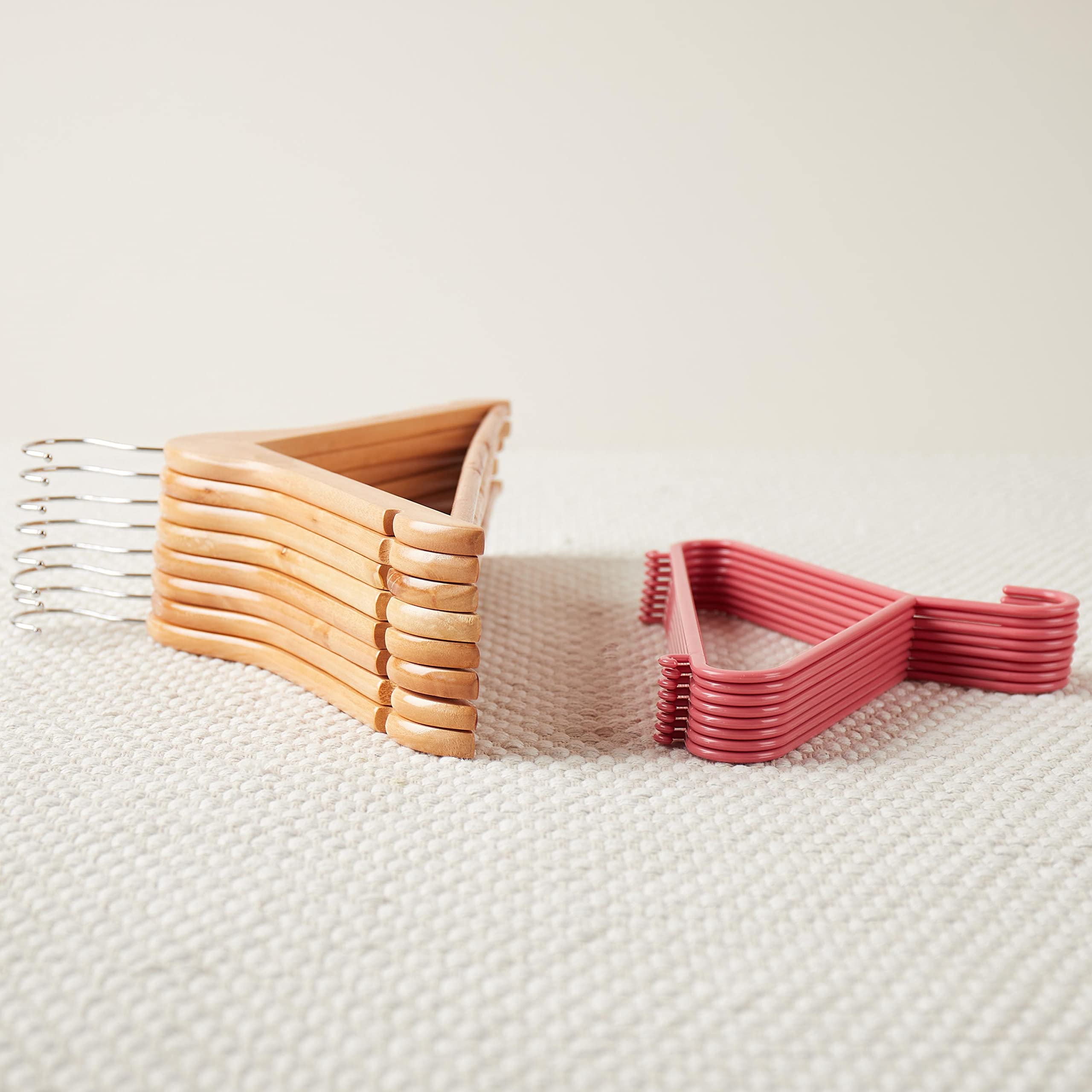 Bieco Appendiabiti Bambini 16 Pezzi Rosa | Lunghezza Circa 30 Cm | Stampelle Bambini