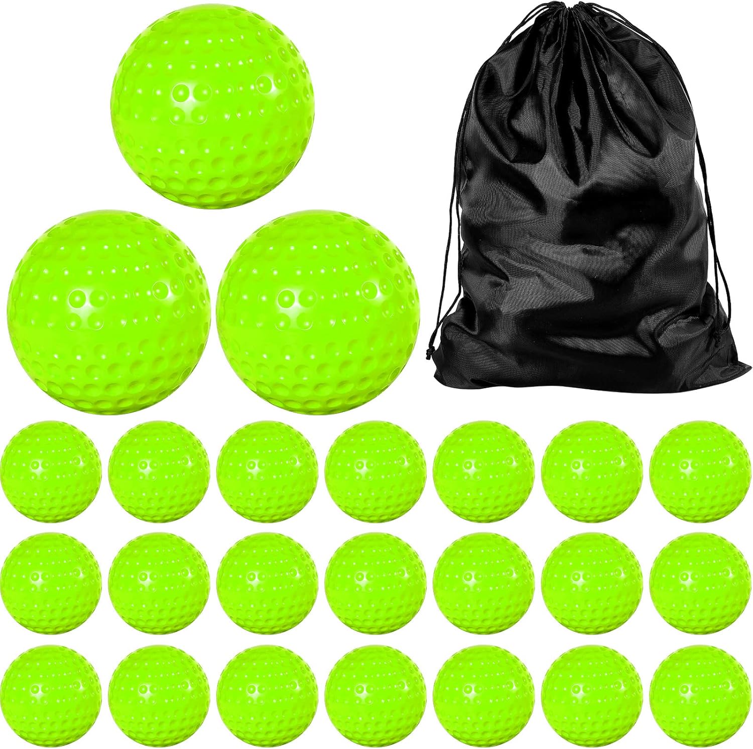 24 Pack Pitching Machine Softballs Dimpled Softballs