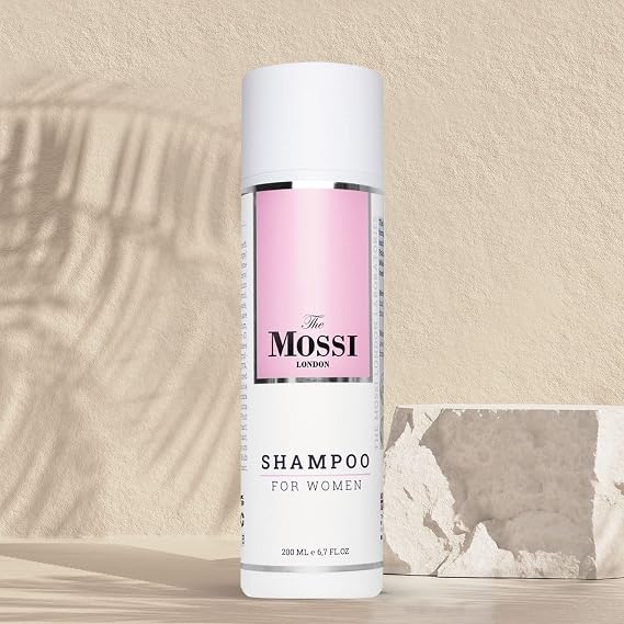The Mossi London Anti Hair Loss Shampoo for Women, Supports Hair Growth, Anti Residue, Against Thinning Hair, All Hair Types, Praben/SLS/SLES/Alcohol Free, (6.7 fl.oz 200 ml)