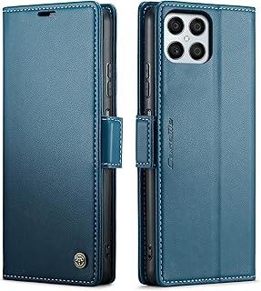 جراب موبايل قابل للطي من جلد صناعي قلاب مزود بفتحة كروت لموبايل هونر x8 شبكة الجيل الرابع 4G أزرق