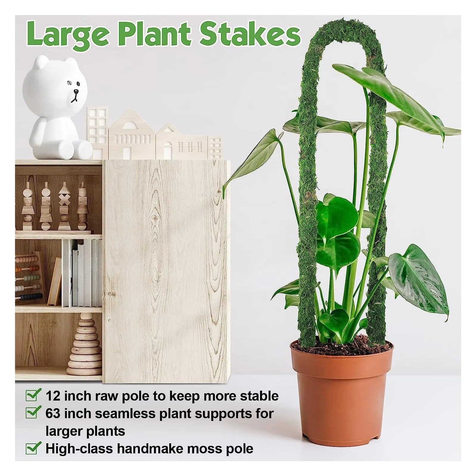 Tuteur Plante Poteau en Mousse Pliable for Plantes, 1 pièce, poteaux Monstera for piquets de Plantes grimpantes for l'intérieur, Support