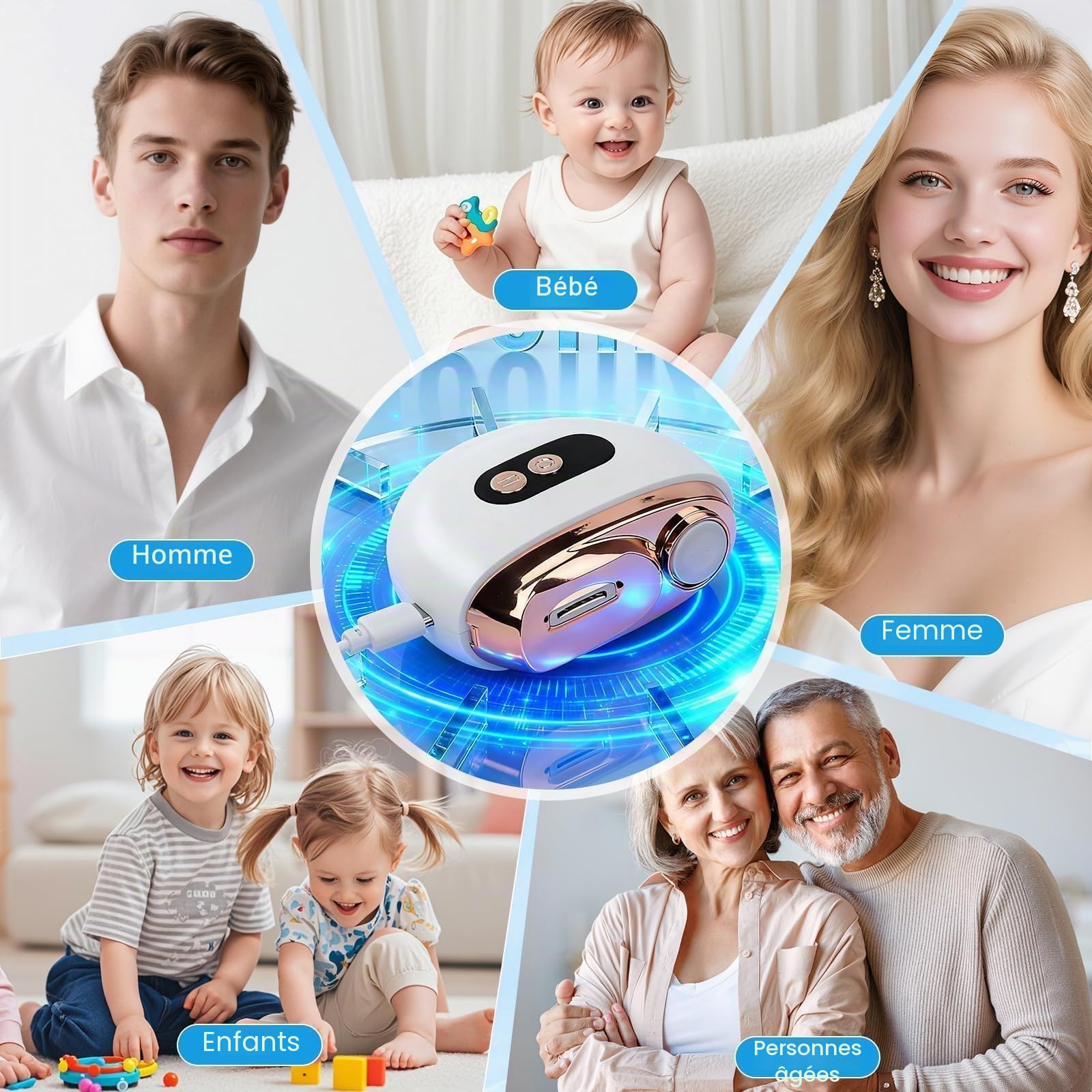 Coupe Ongle Électrique 3 en 1, Coupe Ongles Électrique | Pieds et Mains avec LED, Lime Intégrée pour Ongles Durs et Épais, Silencieux et Sans Douleur pour Adulte et Senior