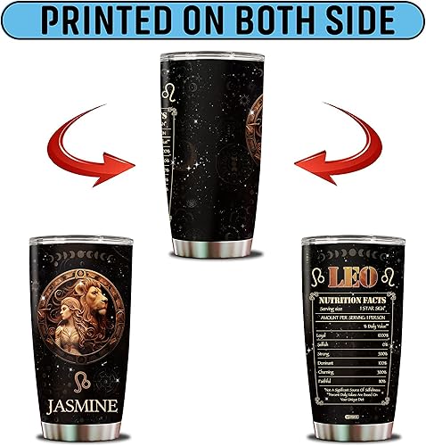 Miniatura 6 de Regalos personalizados del zodiaco Leo para mujeres, vaso de acero inoxidable de 20 onzas con tapa, constelación, astrología, Navidad, cumpleaños,