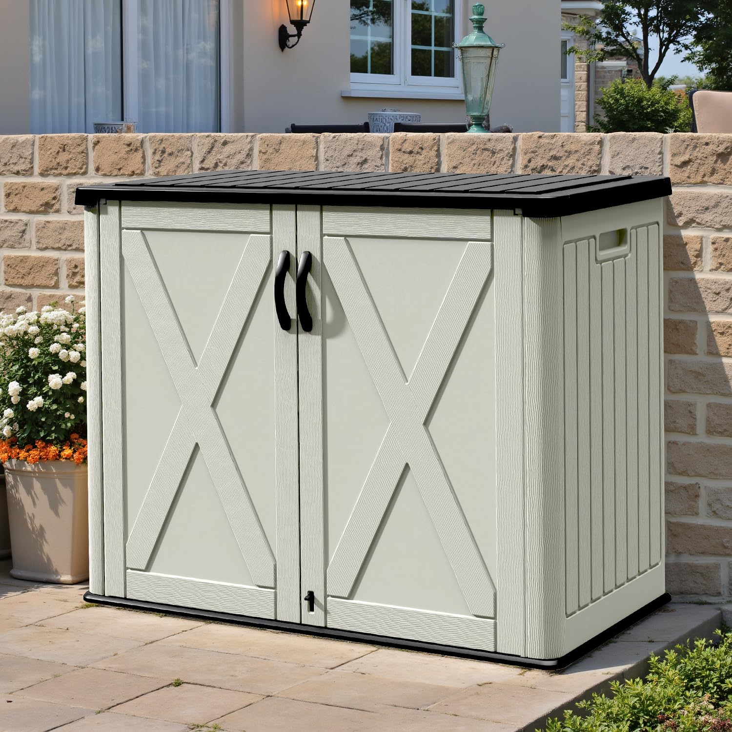 Patiowell 25 Cu.ft Outdoor Storage Cabinet, closed view