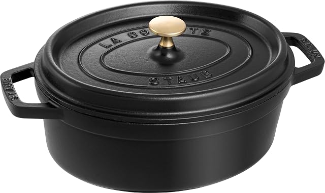 STAUB Gusseisen Bräter/Cocotte, Oval 27 cm, 3,2 L, Schwarz