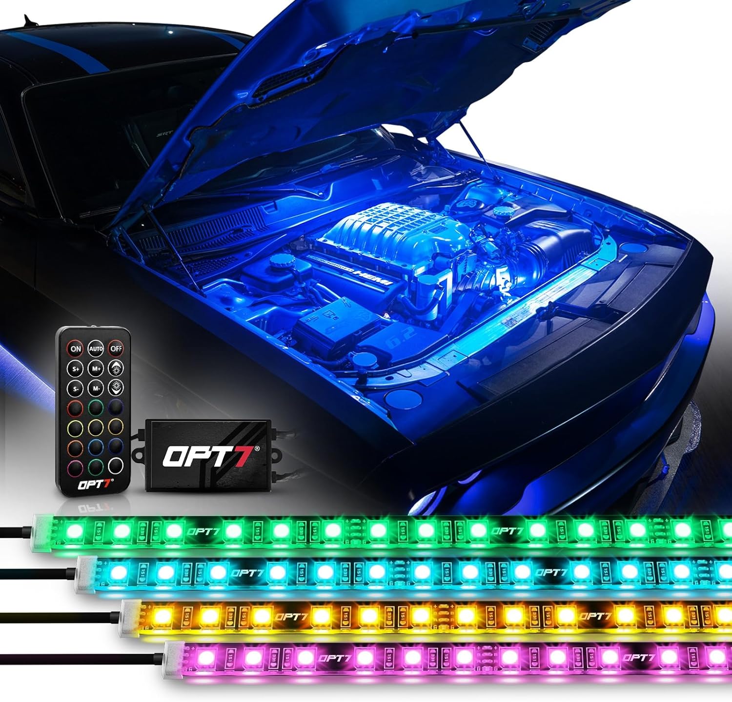OPT7 Aura Engine Bay RGB LED Lighting Kit w/Wireless Remote
