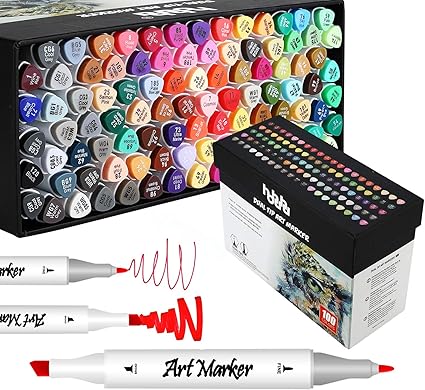 100 Couleurs Marqueurs Alcool Feutres A Kit Double Pointe Stylo Marqueur Pour Adultes Enfants Artiste Etudiants Diy Art Esquisse Dessins Animes Peinture Coloriage Mh 100w Amazon Fr Cuisine Et Maison