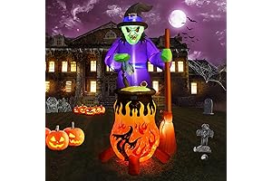 Kesfitt 8ft Halloween Inflatables Decorations Outdoor Witch