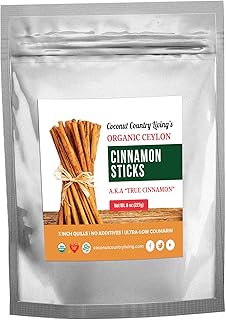 Organic Ceylon Cinnamon Sticks, 8 oz | Fair Trade Sourced Ceylon Cinnamo...