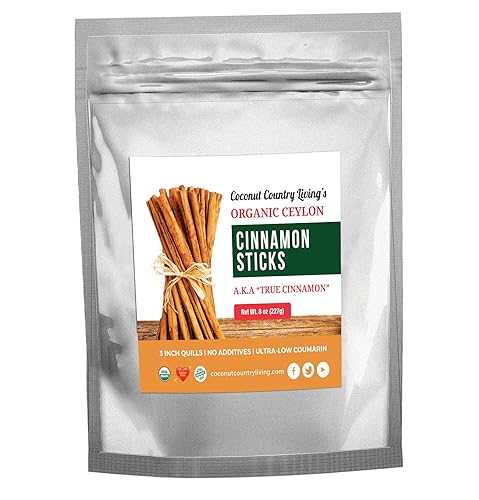 Palitos de canela de Ceilán orgánico Colas enteras de comercio justo de 3 pulgadas de auténticos palitos de canela dulce de Sri Lanka Para té y
