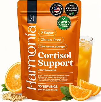 Harmonia Cortisol Cocktail | Cortisol Supplements for Women & Men with Ashwagandha, Magnesium & L-Theanine | Drink Harmonia for Stress Relief, Weight Management & Sleep Support 1 Pack x 30 Servings