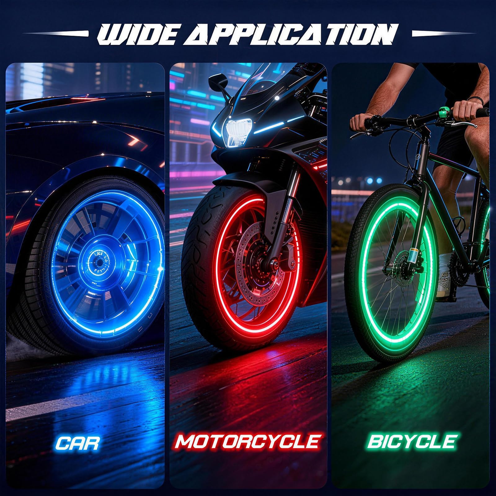 20Pcs Glow in The Dark Tire Valve Caps, Fluorescent Tire Valve Caps for Cool Car Decorations, Universal Luminous Car Tire Valve Caps Fits Car Truck SUV Motorcycle Bicycle (Five-Colors-20pcs) — view 6