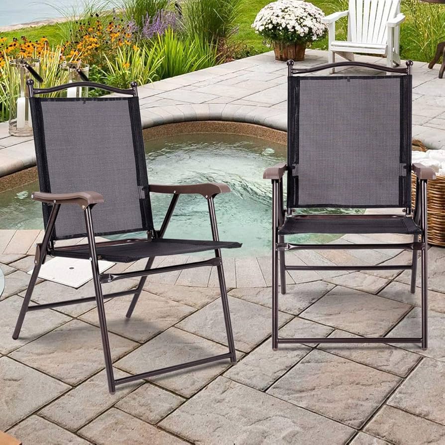 set of folding garden chairs