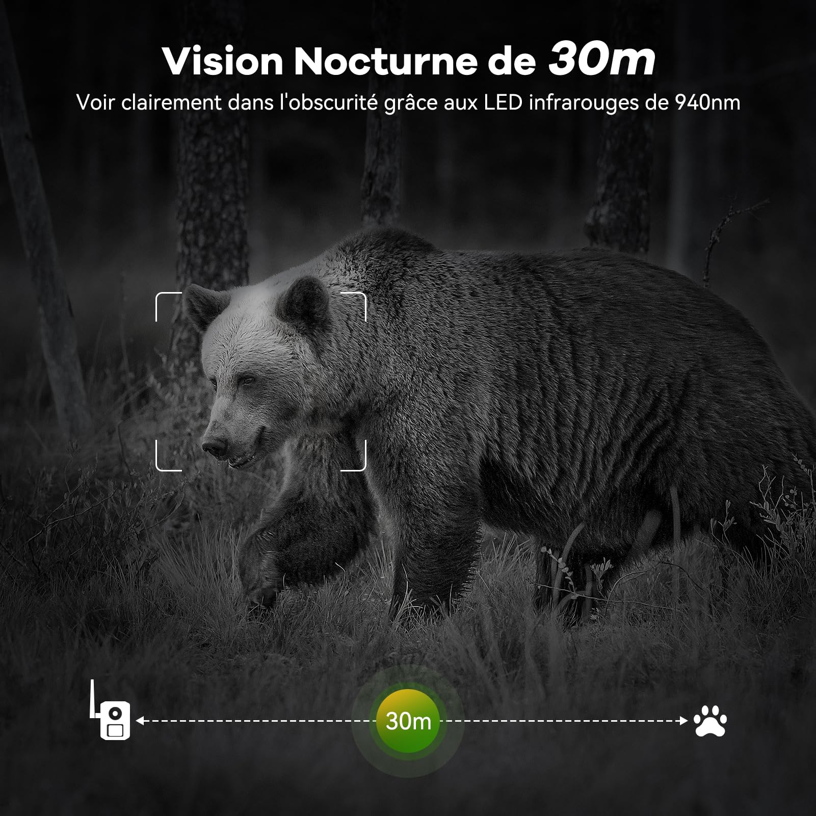 DEATTI 4G LTE Caméra de Chasse Connectée Téléphone, 2.7K HD Caméra Chasse Solaire avec Carte SIM Préinstallée, Vision Nocturne Animaux, Étanche IP66, Batterie 7800mAh (sans Carte SD)