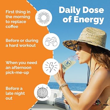 Voli Energy Drink Mix Packets | 100mg Green Tea Caffeine + Electrolytes | No Jitters, No Crash, No Added Sugar | Sustained Clean Energy & Mental Focus | Beachside Berry, 15 Count