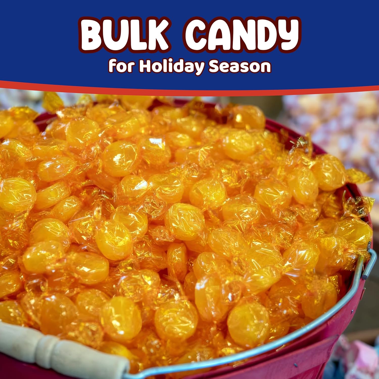 CHAIN & JO SWEETS Butterscotch Hard Candy 3 Pounds - 225 Pieces Of Bulk Butterscotch Discs Halloween Hard Candy Individually Wrapped