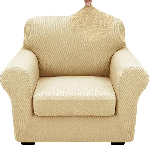 Miniatura 42 de XINEAGE - Fundas para sofá de 3 piezas, para sofá de 2 cojines extragrandes, funda súper elástica para sofá de 2 asientos, funda universal para sofá