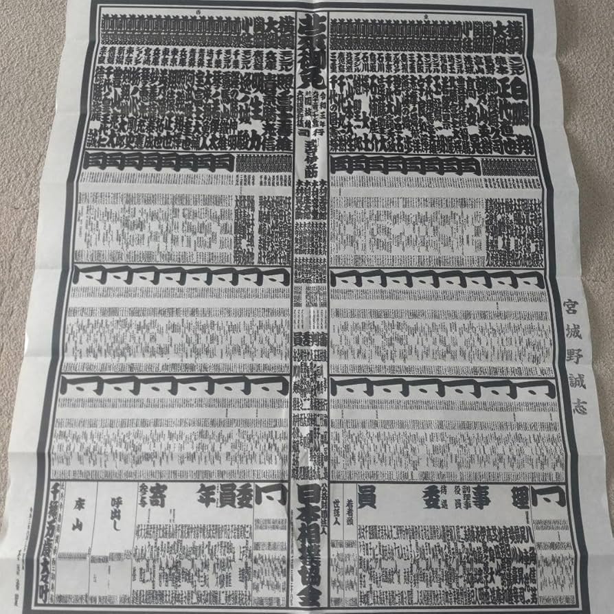 相撲番付表　９枚セット 相撲番付とは？番付表の見方や購入方法は？番付表は手書きなの