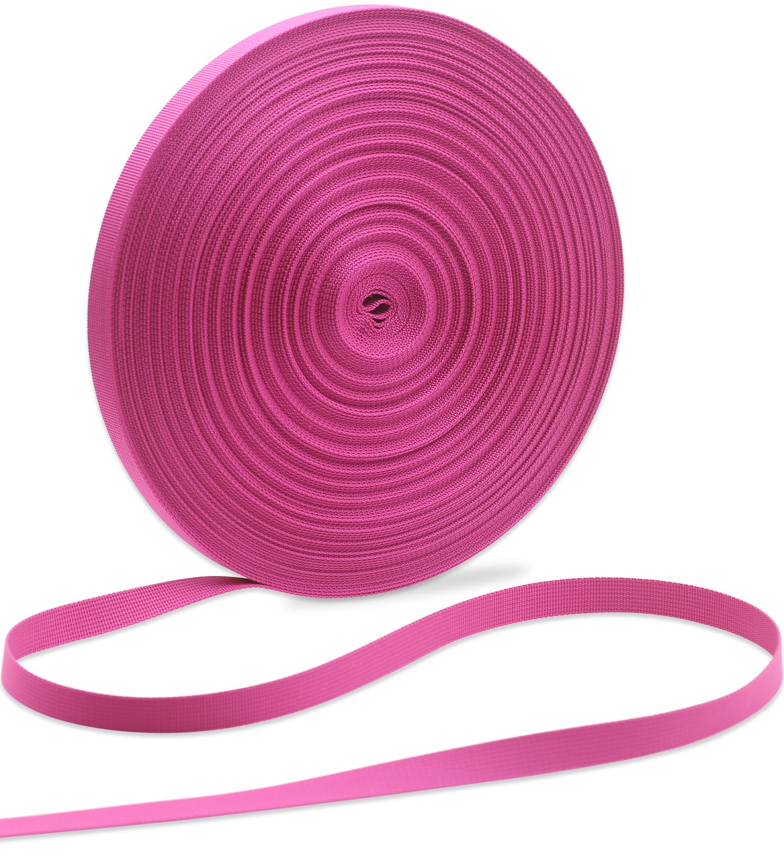 ZHFMLY Nylon 5/8 inch 15mm Webbing Strap (Rose #262, 50 Yards) - Durable, Sturdy, Wide Application for DIY Crafts, Indoor & Outdoor Gear, Pet Collars, Sewing