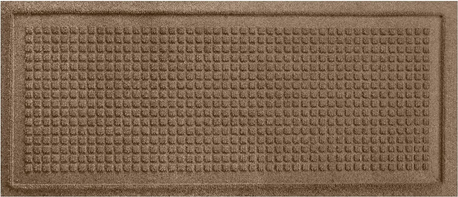 Bungalow Flooring Waterhog Indoor/Outdoor Boot Tray, 15 by 36 inches, Made in USA, Skid Resistant, Easy to Clean, Catches Water and Debris, Squares Pattern, Camel
