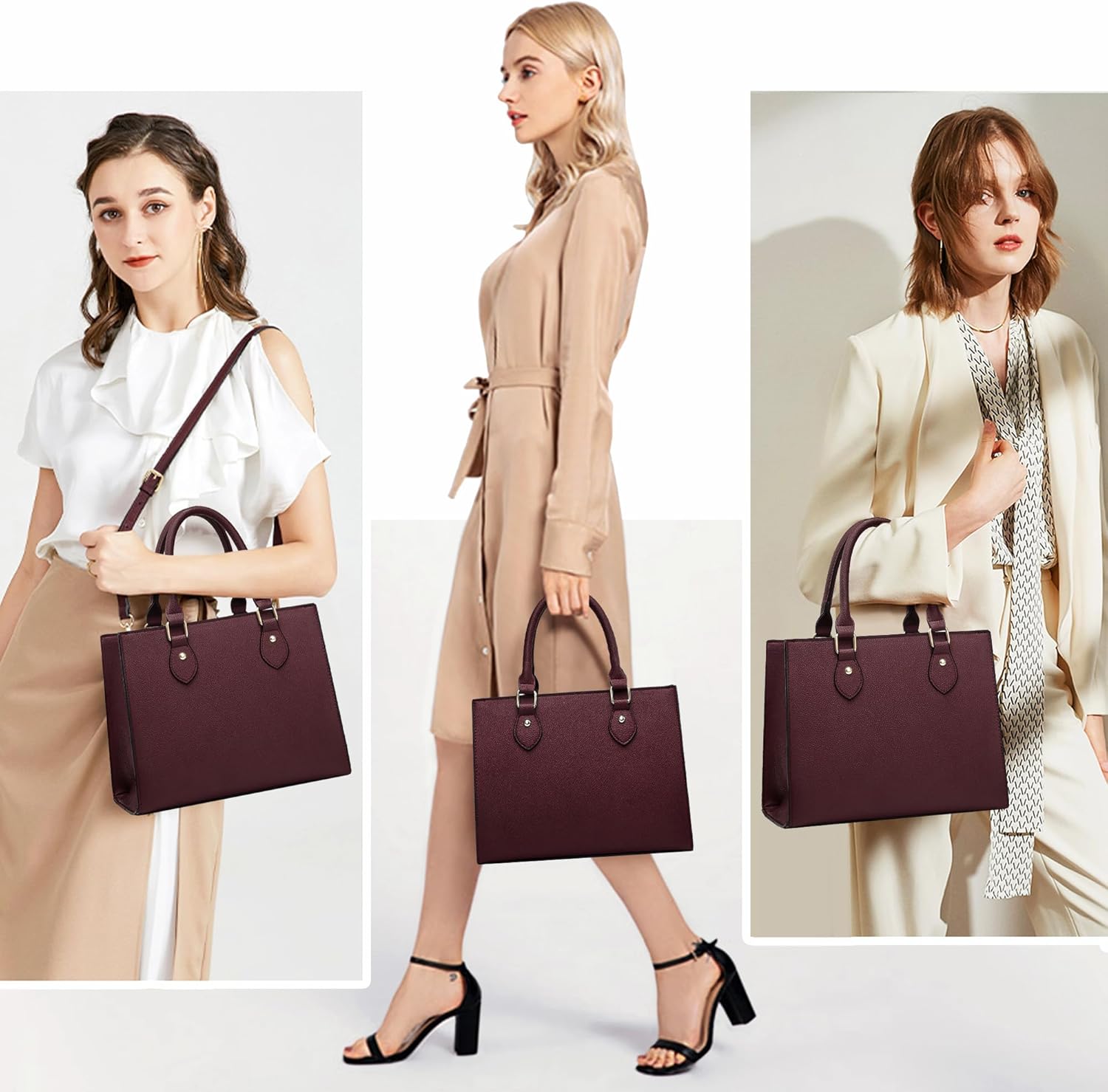 CHICAROUSAL Crossbody Purses and Handbags for Women PU Leather Tote Top Handle Satchel Shoulder Bags - Image 3