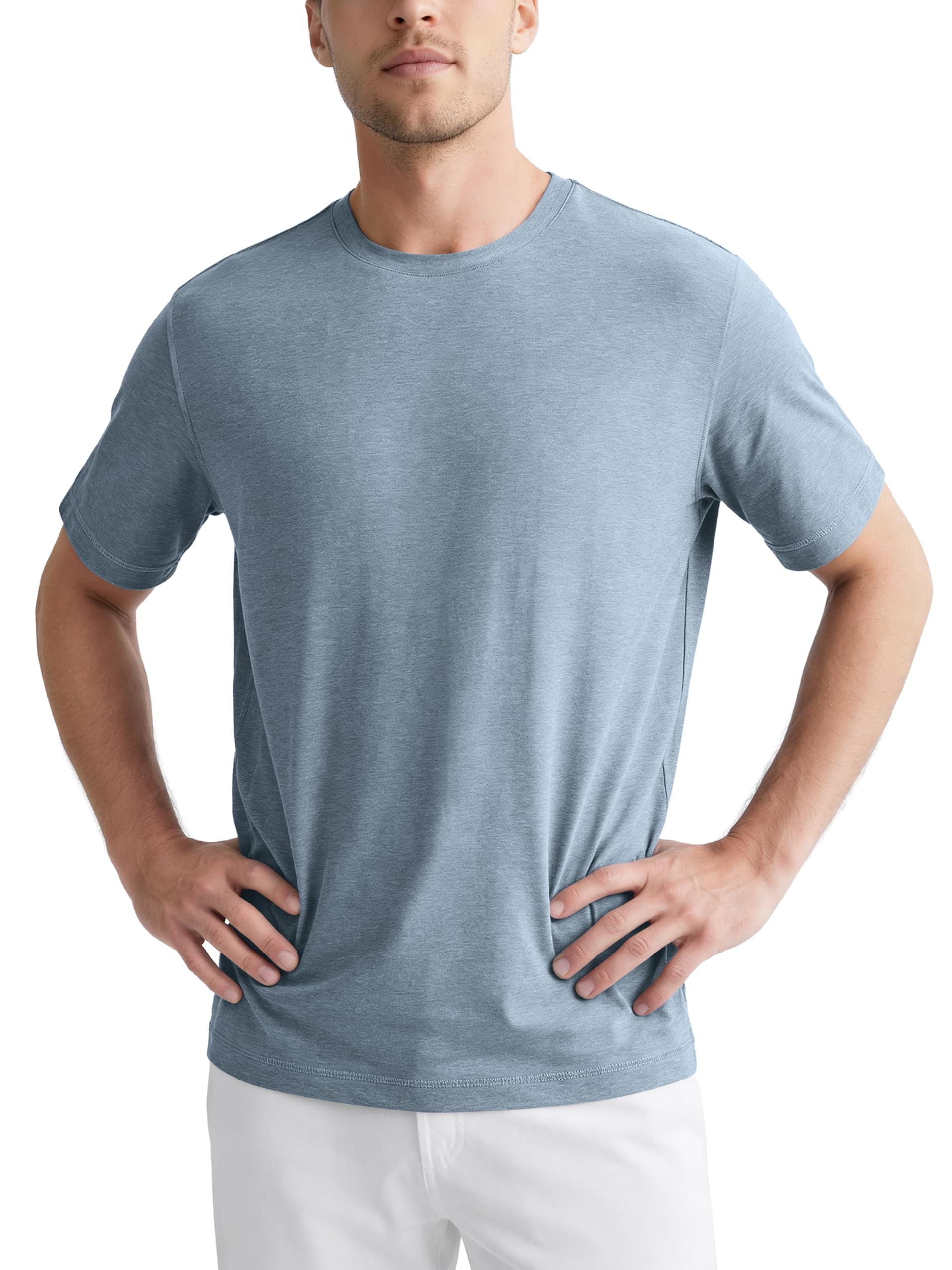 Men's Everyday Comfort Short Sleeve T-Shirt, Ultra-Soft Crew Neck Tee with UPF 50+ & Moisture Wicking